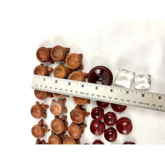 Lot of 64 Wooden Glass Crystal Ball Sphere Stand Holders Displays Base NEW - Picture 8 of 9